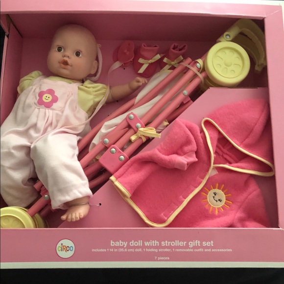 doll with stroller gift set